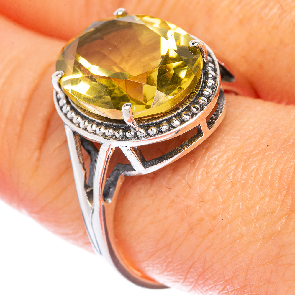 Faceted Citrine Ring Size 10 (925 Sterling Silver) R1415