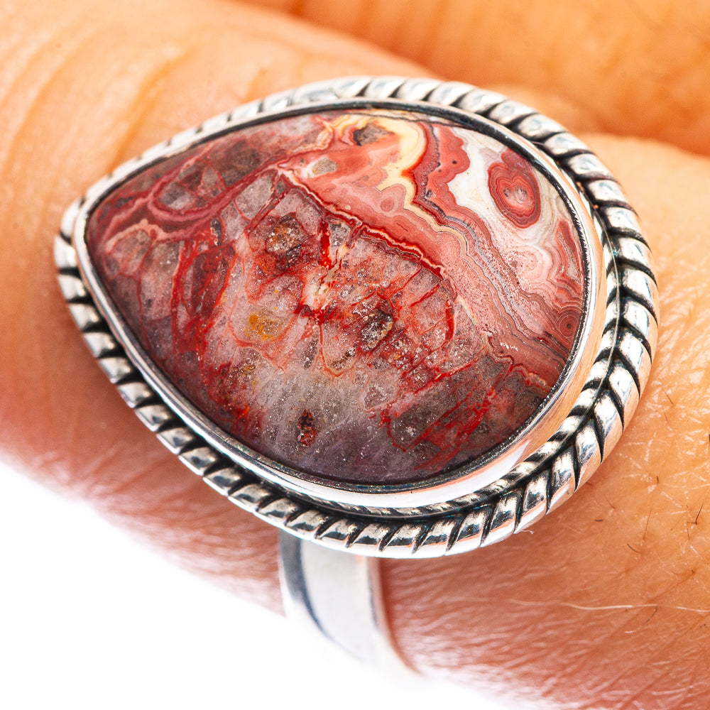Crazy Lace Agate Ring Size 9 (925 Sterling Silver) R142409