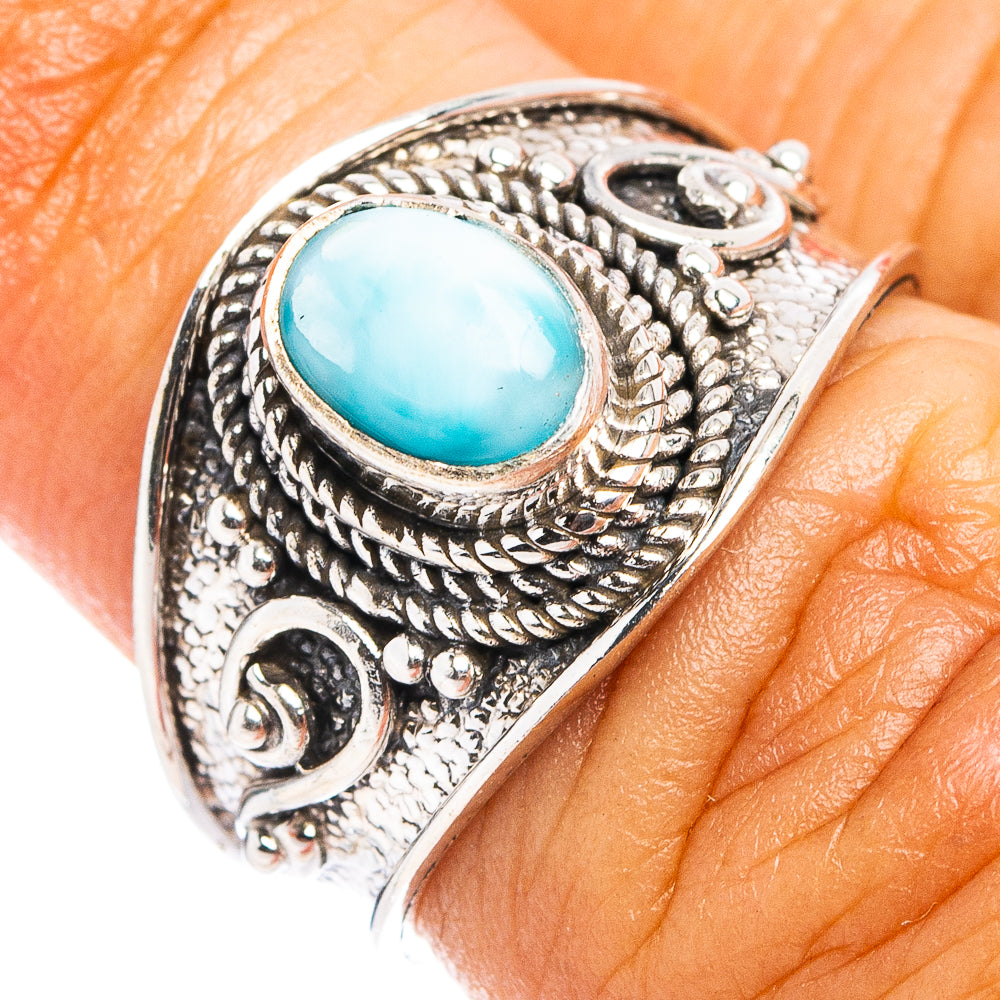 Rare Larimar Cocktail Ring Size 5.75 (.925 Sterling Silver)