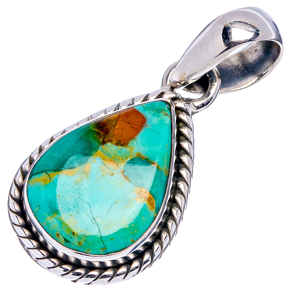 Mohave Turquoise Pendant 1 1/8" (.925 Sterling Silver)
