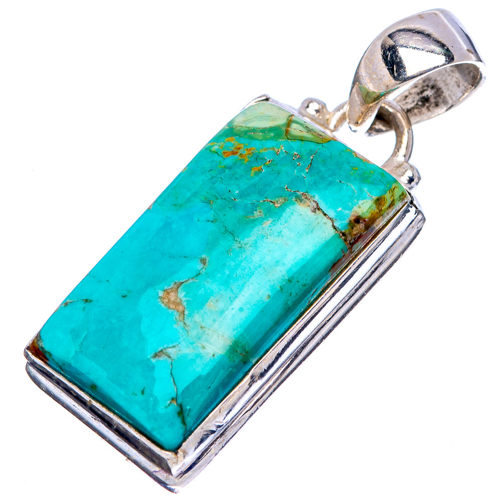 Mohave Turquoise Pendant 1 1/4" (.925 Sterling Silver)