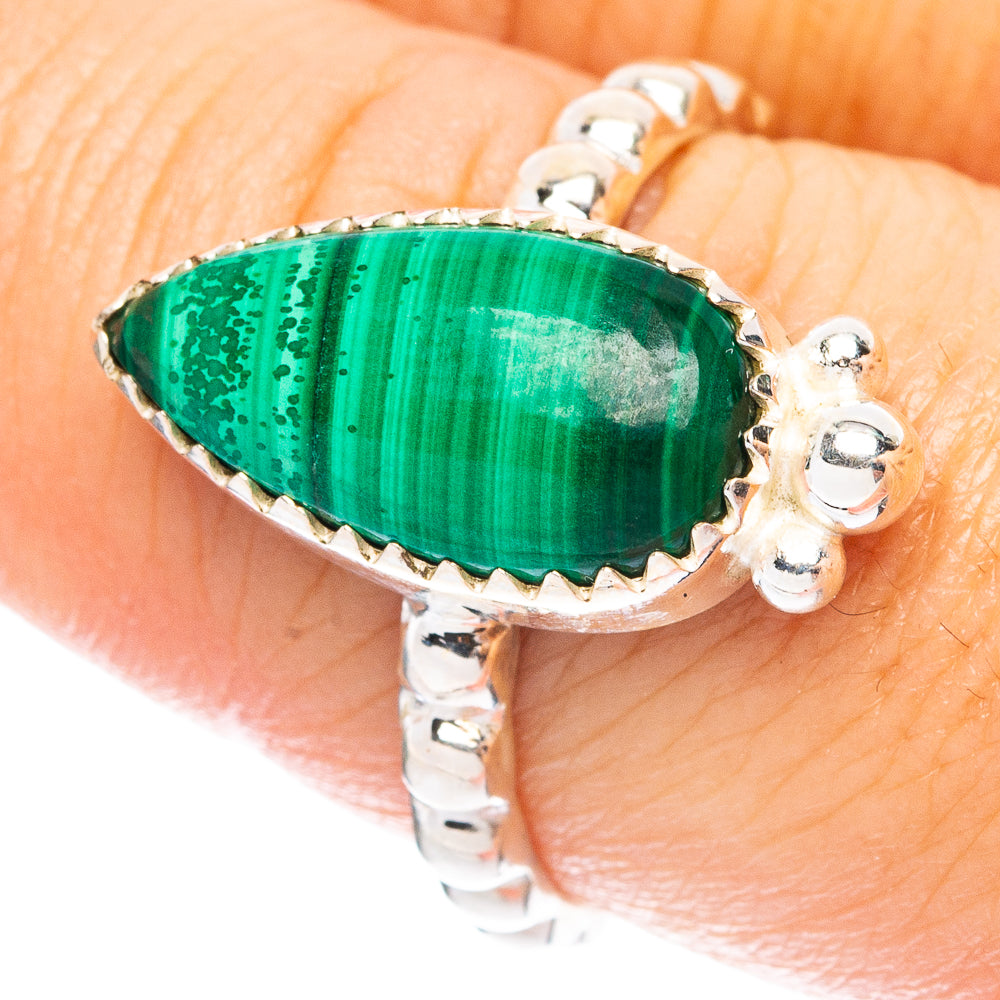 Malachite Ring Size 8.25 (925 Sterling Silver) R4933