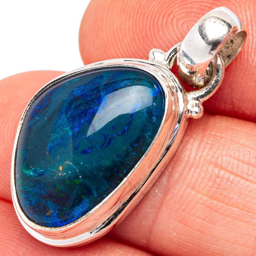 Rare Triplet Opal Pendant 1 1/4" (.925 Sterling Silver)