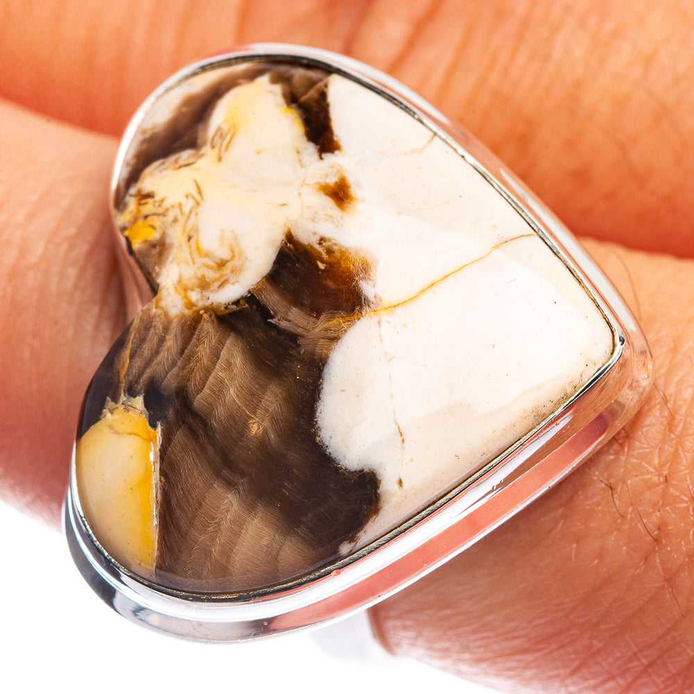 Large Peanut Wood Jasper Ring Size 7.75 (925 Sterling Silver) R144202