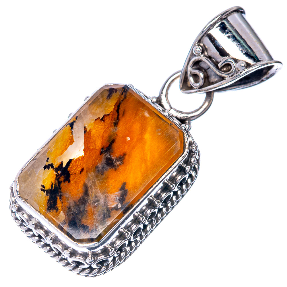Scenic Dendritic Agate Pendant 1 3/8" (925 Sterling Silver) P40851