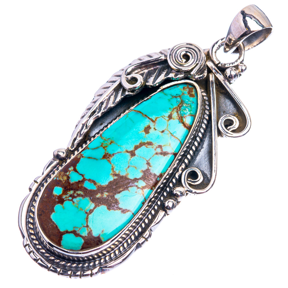 Tibetan Turquoise Pendant 2 1/8" (925 Sterling Silver) P39006