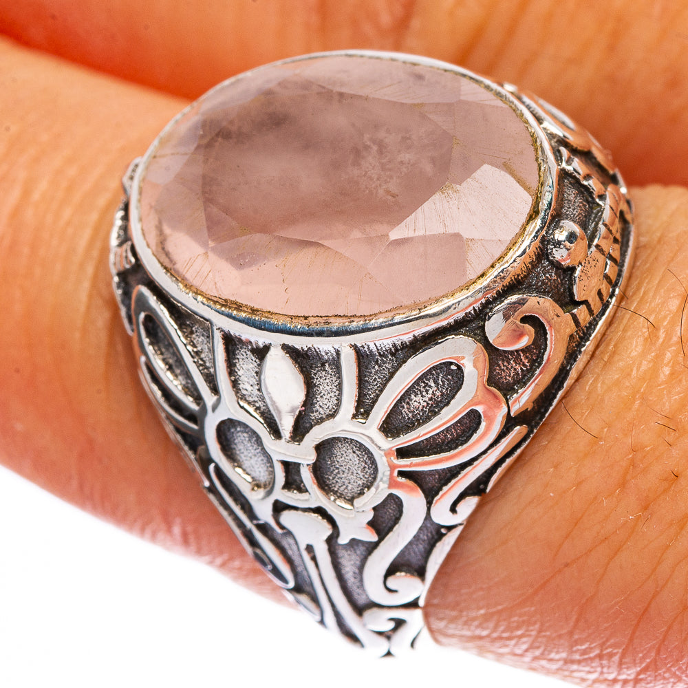 Large Rose Quartz Ring Size 7.75 (925 Sterling Silver) R146471