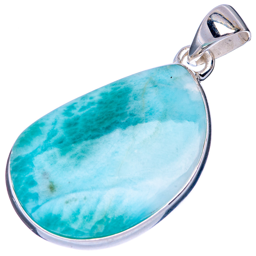 Larimar Pendant 1 1/2" (925 Sterling Silver) P41515