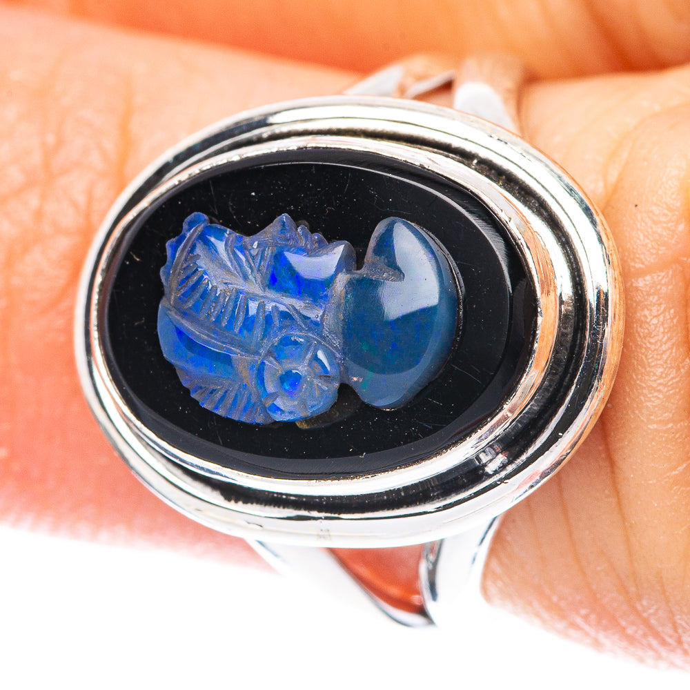 Lady Face Opal Cameo Ring Size 5 (925 Sterling Silver) R4029