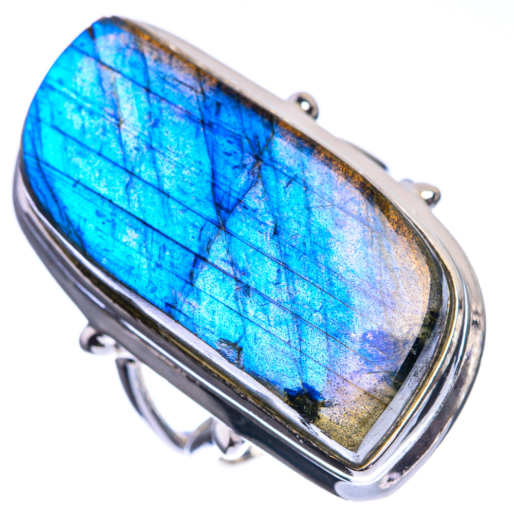 Large Labradorite 925 Sterling Silver Ring Size 6.5