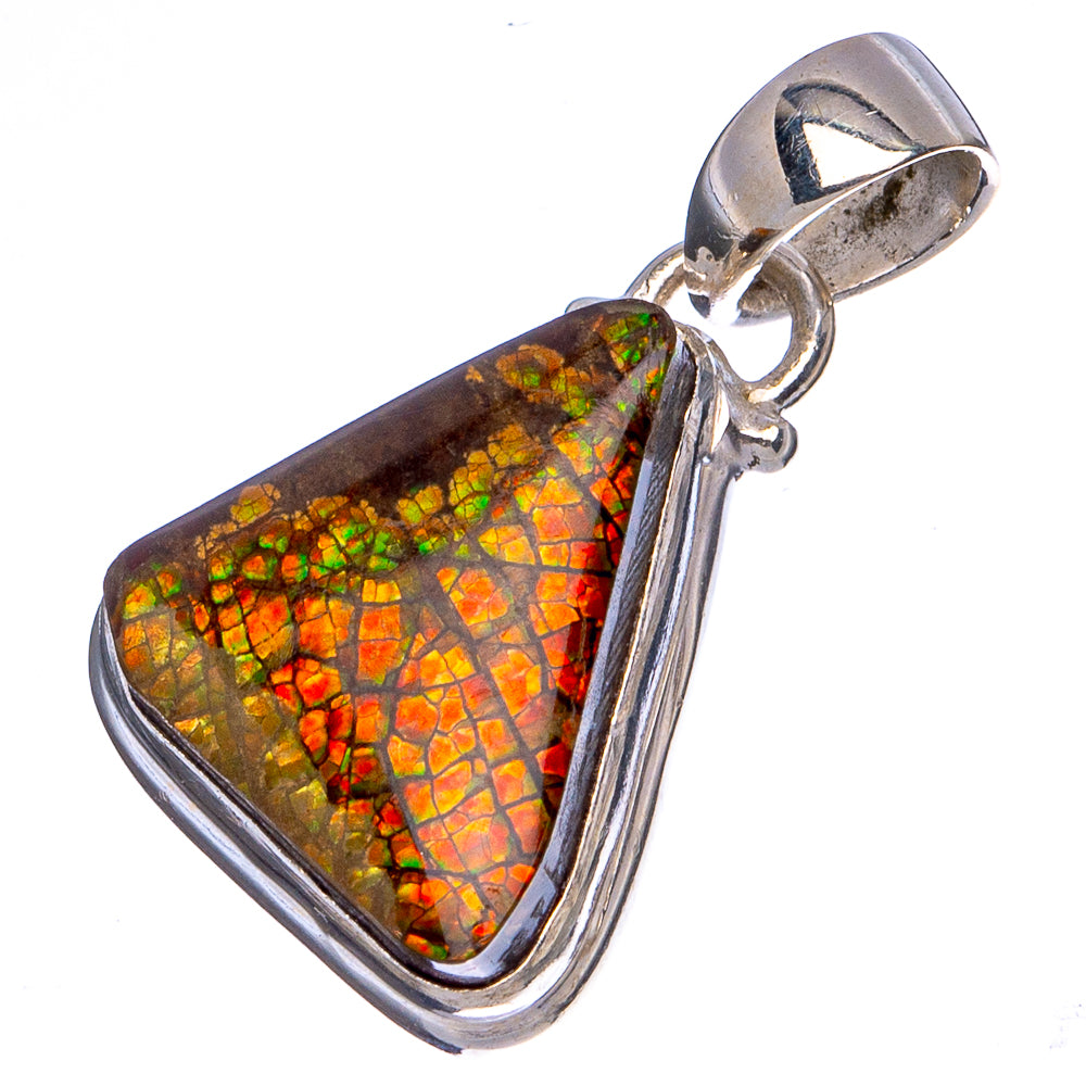 Rare Canadian Ammolite Pendant 1 1/8" (.925 Sterling Silver)