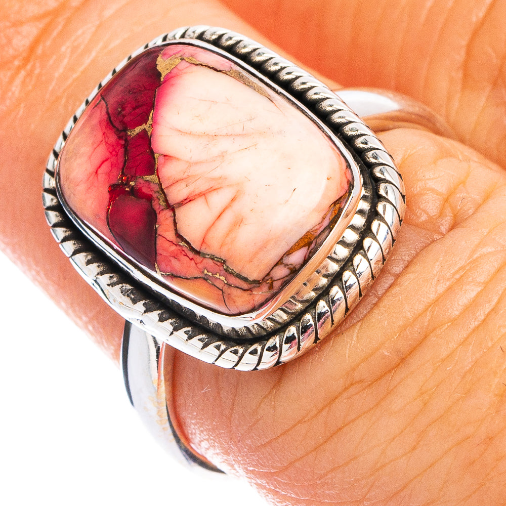 Red Dahlia Mohave Turquoise Ring Size 7 (.925 Sterling Silver)