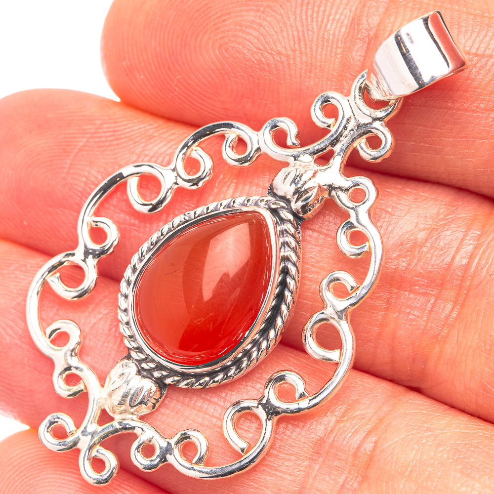 Premium Signature Carnelian Pendant 1 3/4" (925 Sterling Silver) P38753