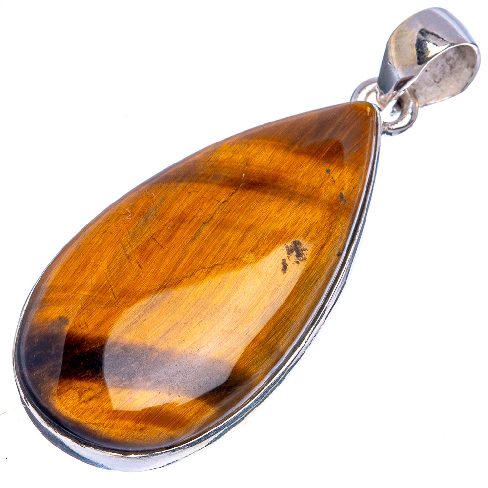 Tiger Eye Pendant 1 3/4" (925 Sterling Silver) P43334