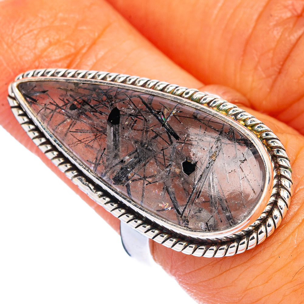 Large Tourmalinated Quartz Ring Size 6 (925 Sterling Silver) R144524