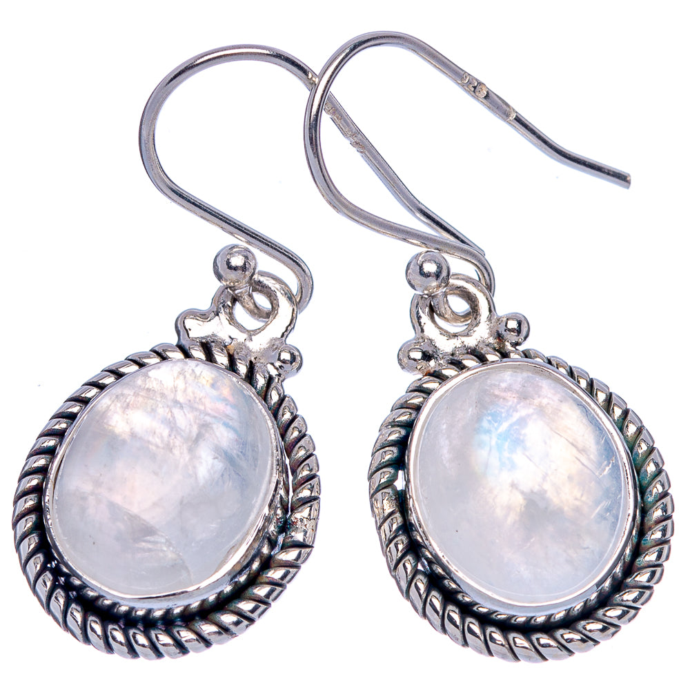 Rainbow Moonstone Earrings 1 1/4" (925 Sterling Silver) E433363
