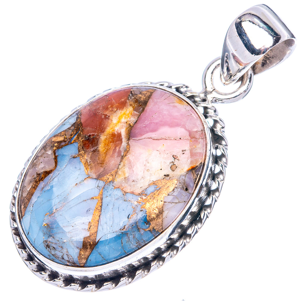 Pink Opal In Kyanite Pendant 1 3/8" (925 Sterling Silver) P42436
