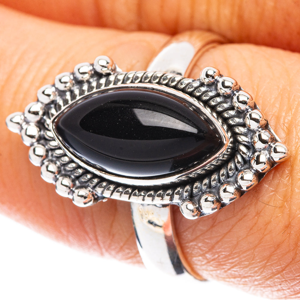 Black Onyx 925 Sterling Silver Ring Size 7.75 (925 Sterling Silver) R5395