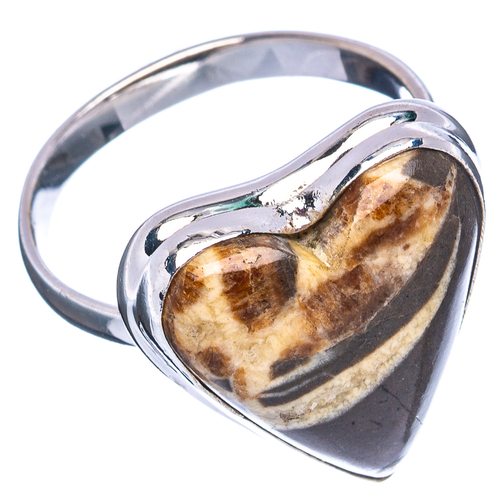 Septarian Nodule Heart Ring Size 11.5 (.925 Sterling Silver)
