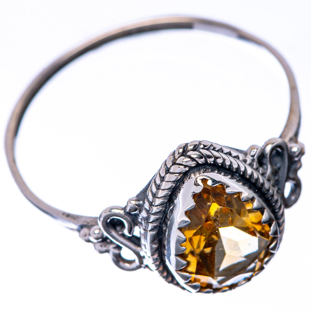 Faceted Citrine Dainty Ring Size 8.25 (925 Sterling Silver) R145173