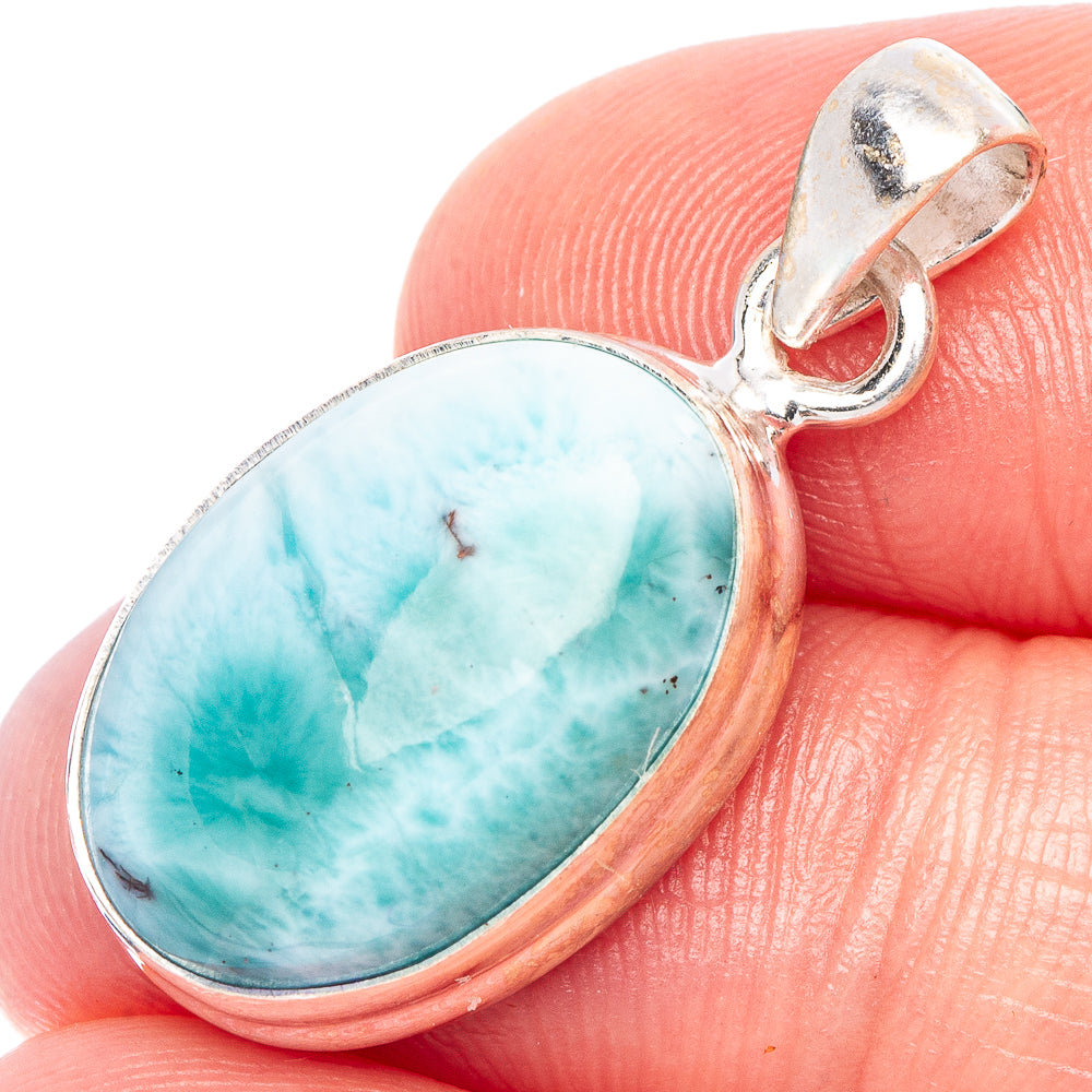 Larimar Pendant 1 1/8" (925 Sterling Silver) P44255