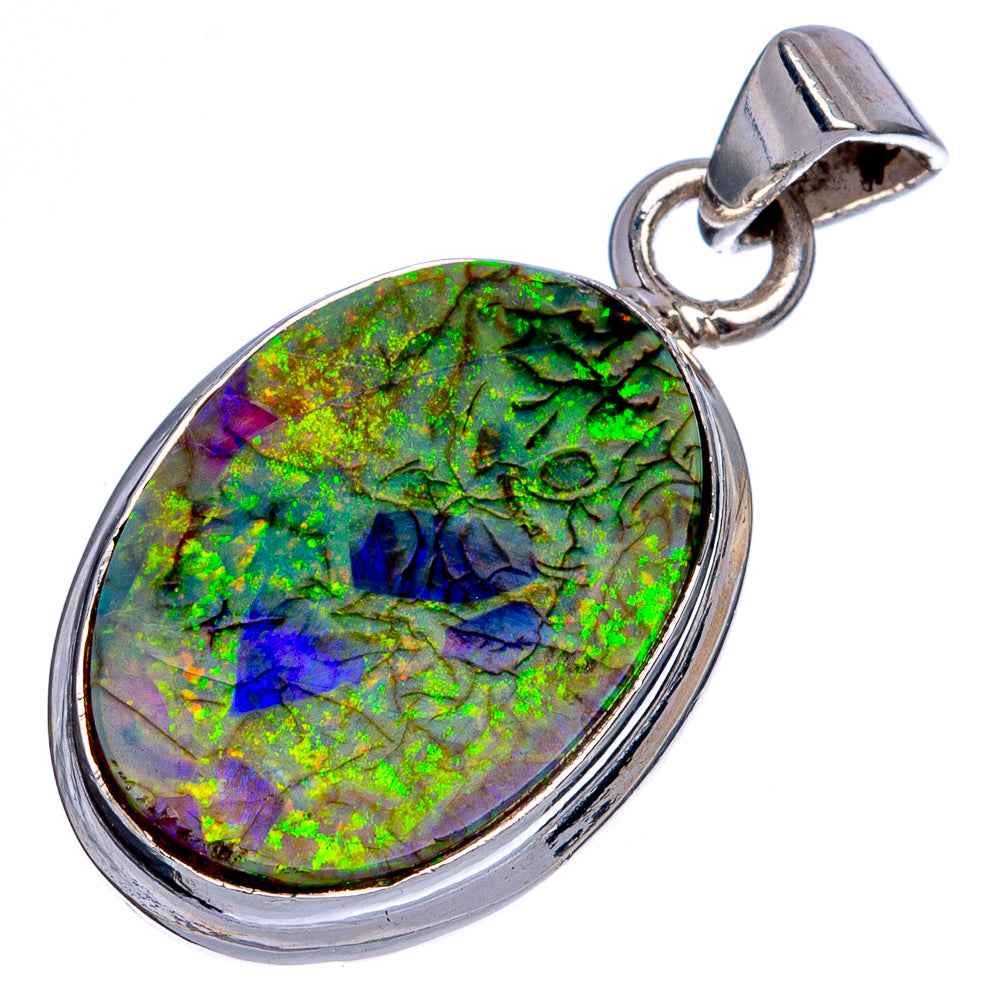 Rare Sterling Opal Pendant 1 1/8" (925 Sterling Silver) P40423