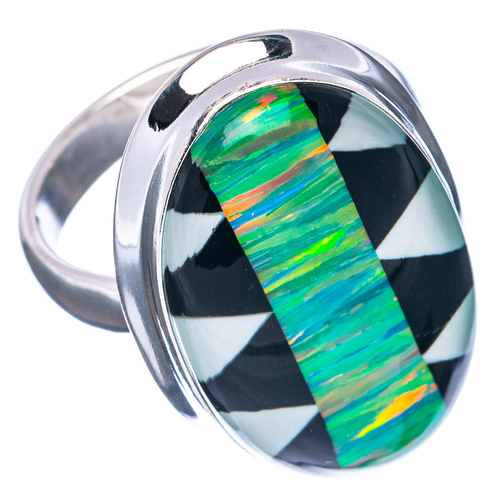 Premium Aura Opal Ring Size 8 (.925 Sterling Silver)