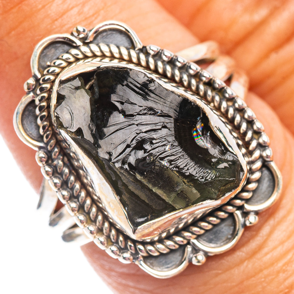 Moldavite Ring Size 6.75 (.925 Sterling Silver)