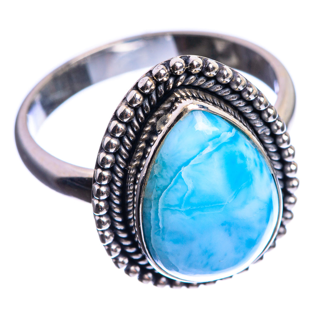 Larimar 925 Sterling Silver Ring Size 8