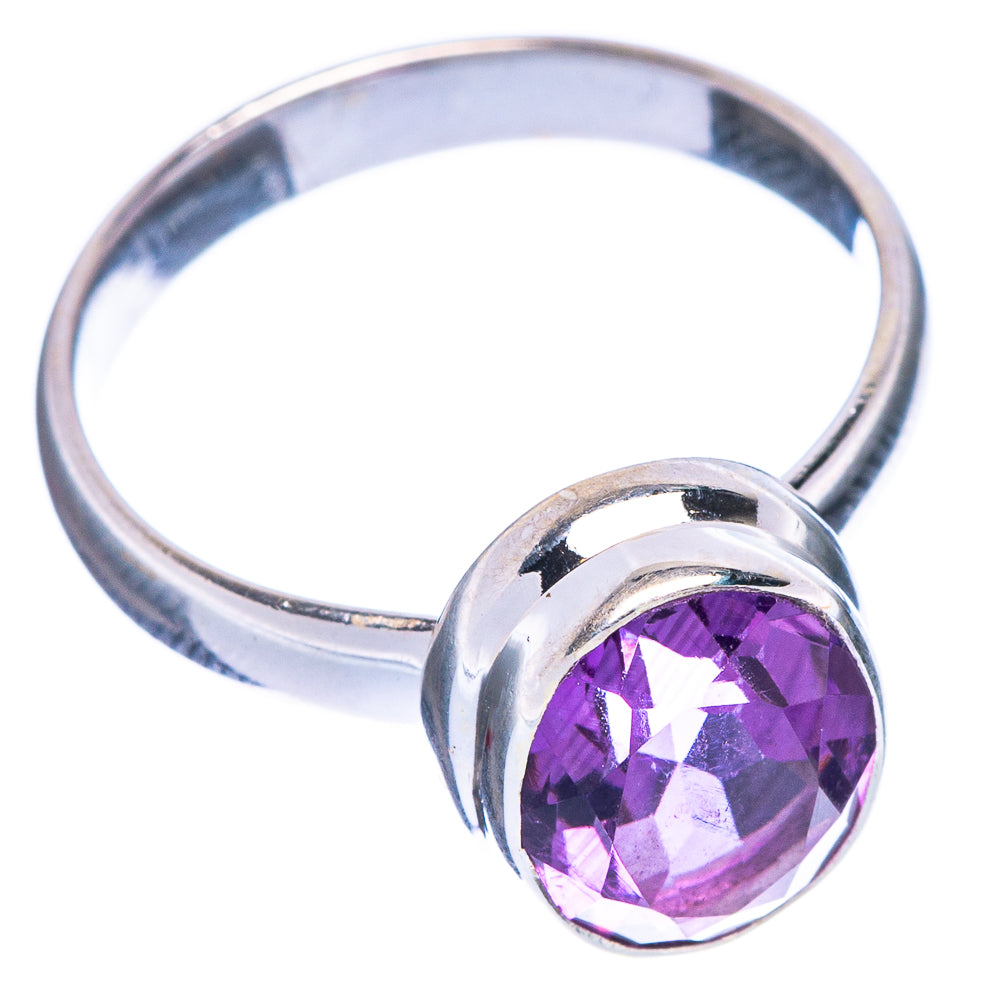Faceted Amethyst Ring Size 6.75 (925 Sterling Silver) R1119