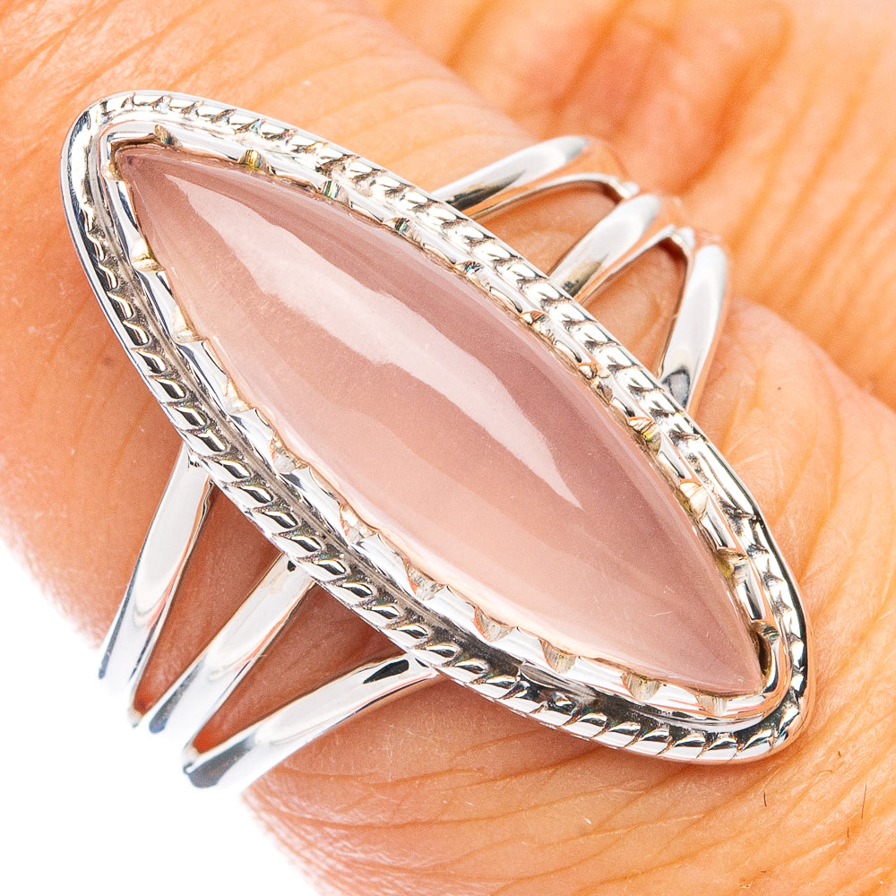 Premium Rose Quartz Ring Size 6.75 (925 Sterling Silver) RING7753