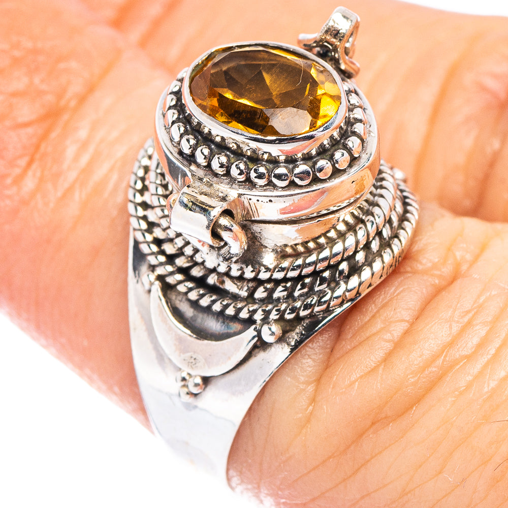 Citrine Poison Ring Size 6.5 (.925 Sterling Silver)