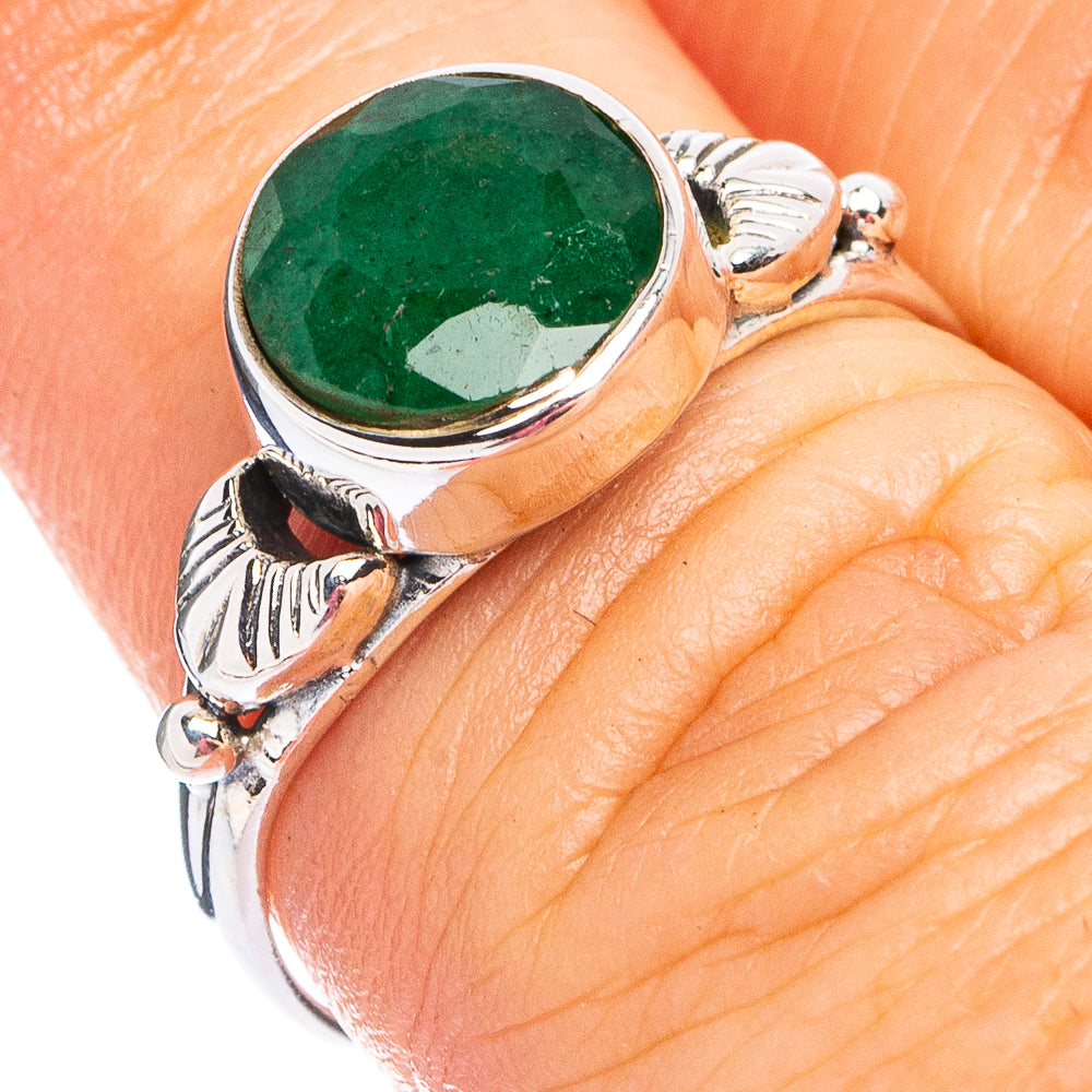 Green Aventurine Ring Size 6.25 (.925 Sterling Silver)