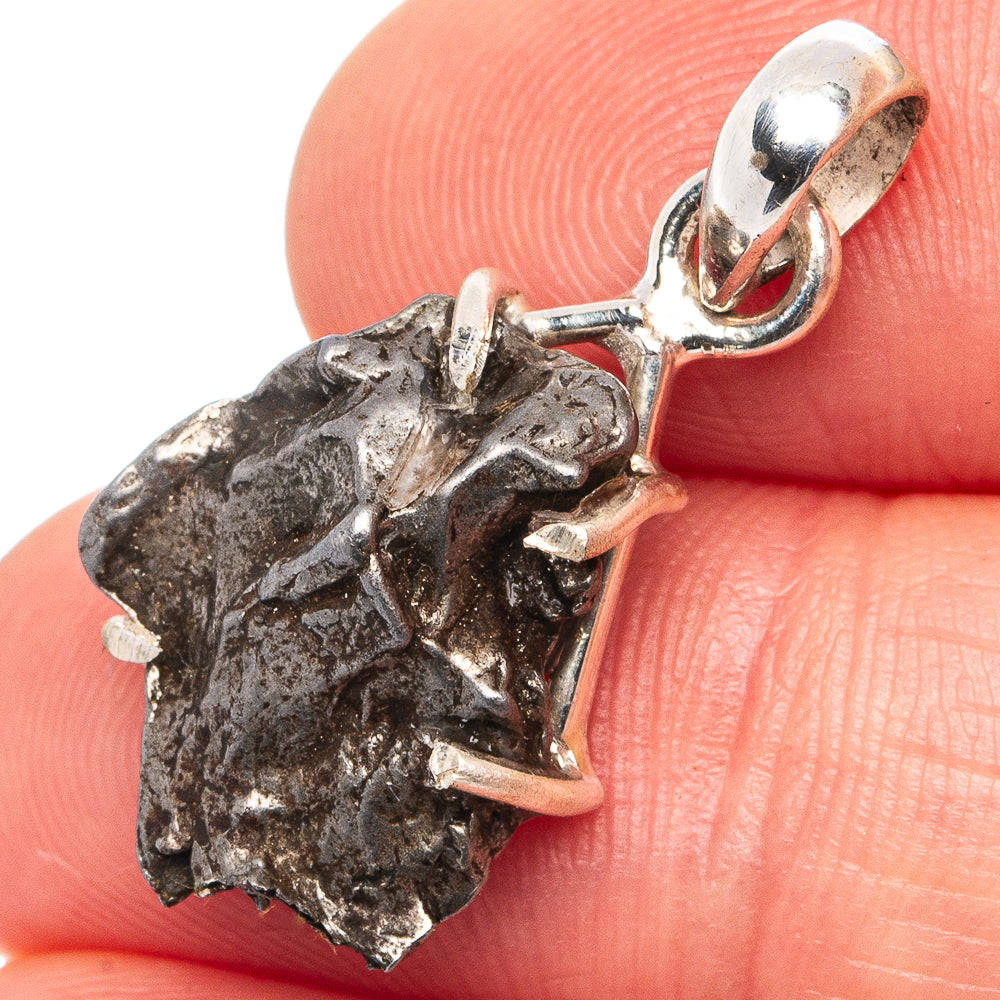 Rare Campo Del Cielo Meteorite Pendant 1 1/8" (.925 Sterling Silver)