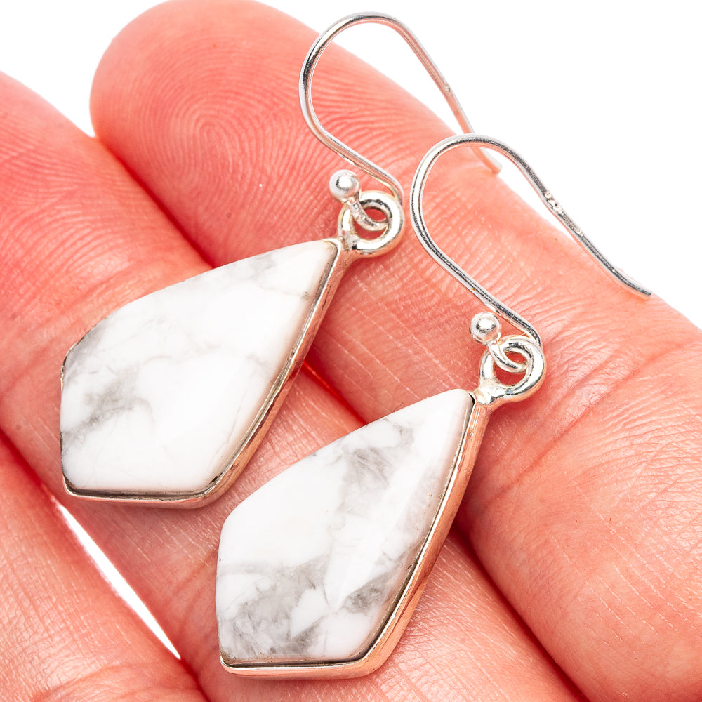 Howlite Earrings 1 1/2" (925 Sterling Silver) E1781