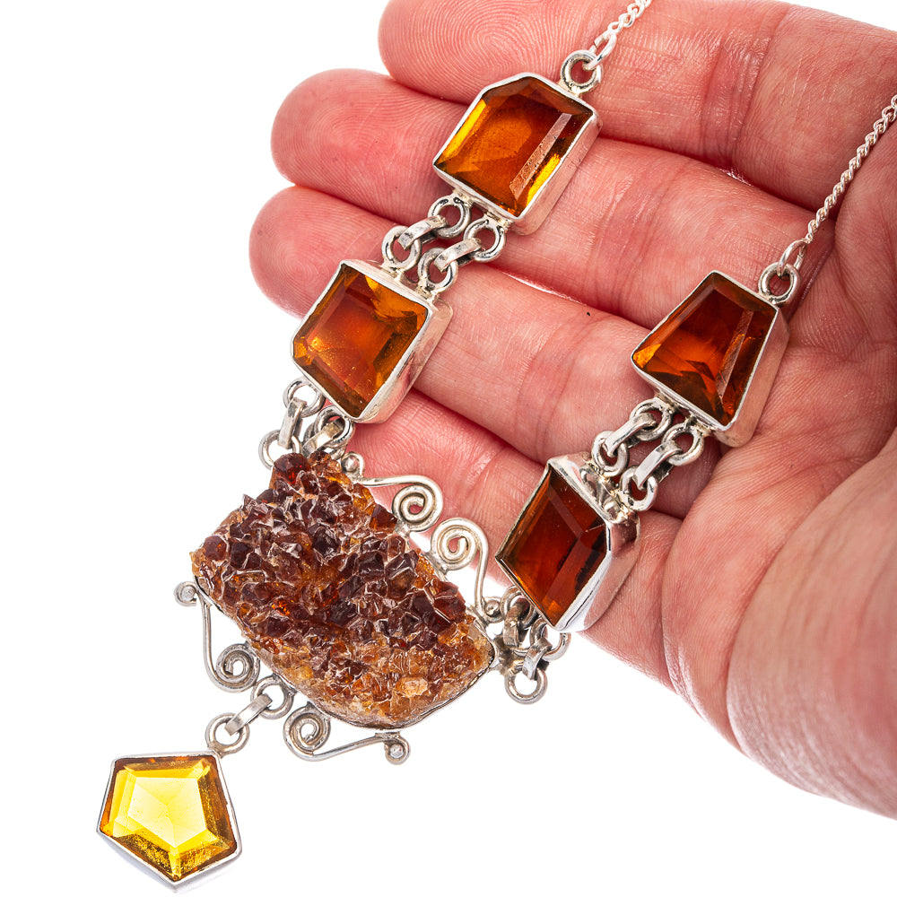 Citrine Crystal Necklace 18 1/2" (925 Sterling Silver) N90091