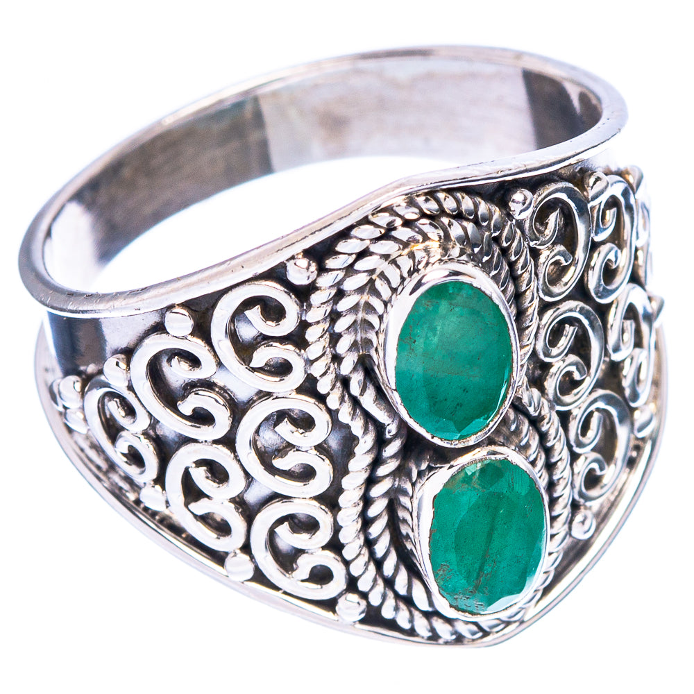 Rare Zambian Emerald Ring Size 7.75 (925 Sterling Silver) R146979