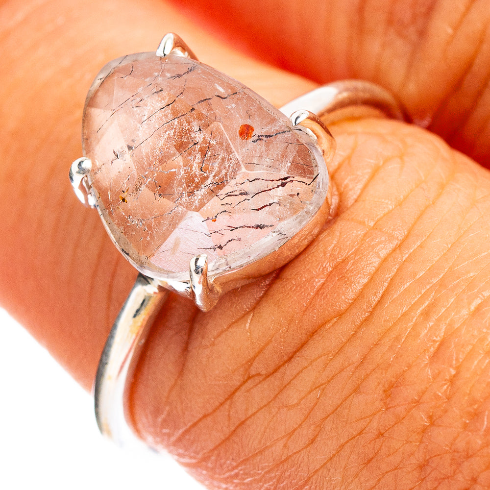 Faceted Cacoxenite Ring Size 6.75 (.925 Sterling Silver)
