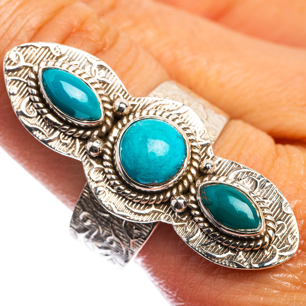 Large Sleeping Beauty Turquoise 925 Sterling Silver Ring Size 9.75