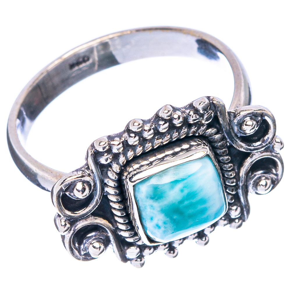 Larimar Dainty Ring Size 8 (925 Sterling Silver) R5196
