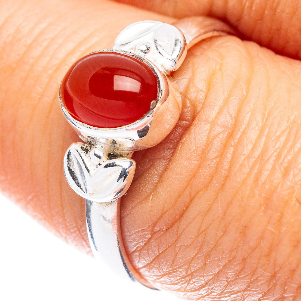Carnelian Ring Size 7.75 (925 Sterling Silver) R5593
