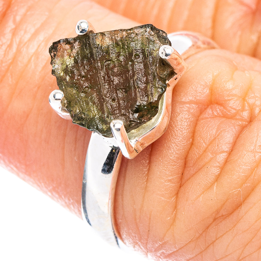Moldavite Ring Size 6 (.925 Sterling Silver)