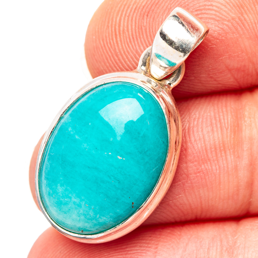 Amazonite Pendant 1 1/8" (.925 Sterling Silver)