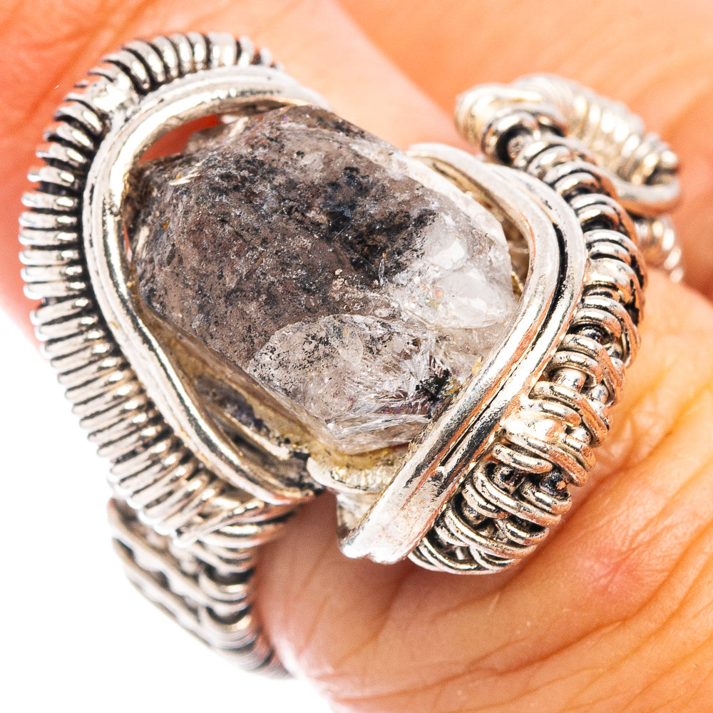(Classic Series) Herkimer Diamond Ring Size 6 (.925 Sterling Silver)
