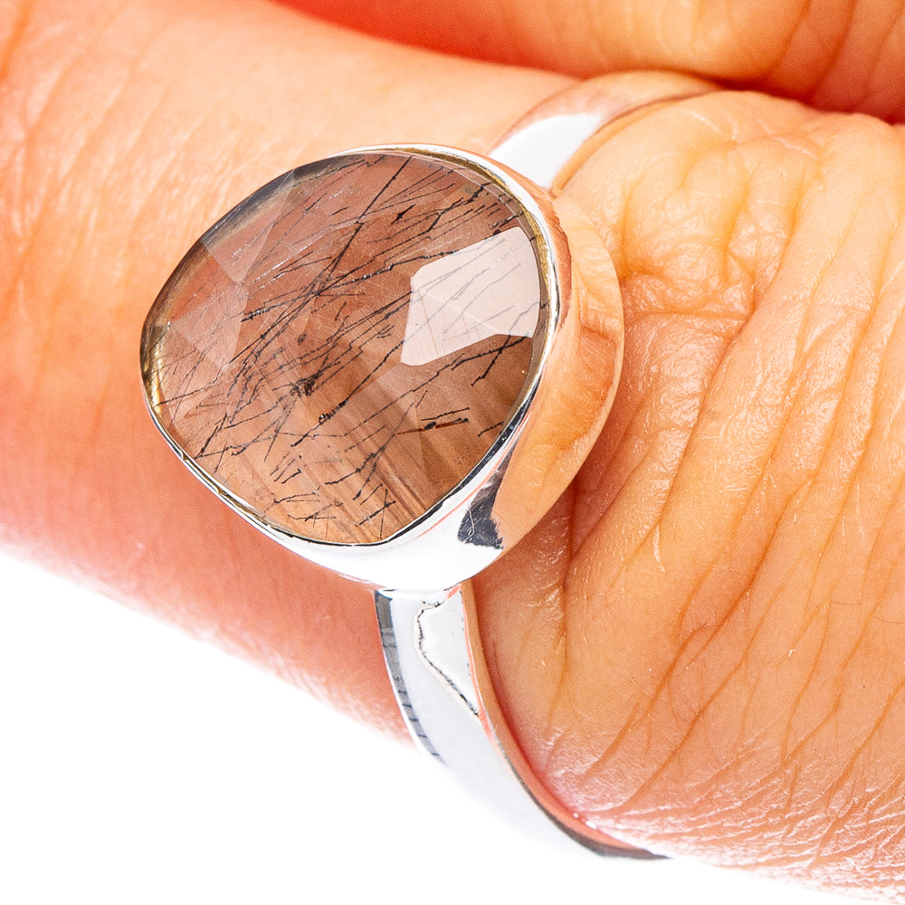 Tourmalinated Quartz Ring Size 8 (925 Sterling Silver) R7219