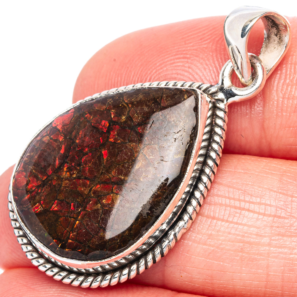 Rare Ammolite Pendant 1 1/2" (925 Sterling Silver) P41763