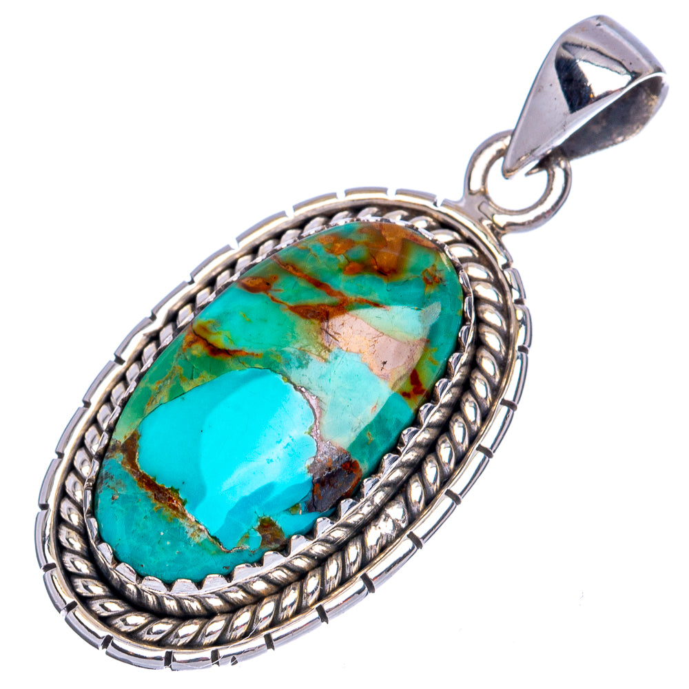 Rare Arizona Turquoise Pendant 1 3/8" (925 Sterling Silver) P42088