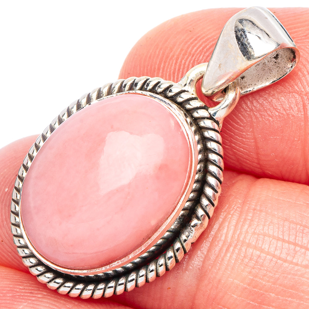 Pink Opal Pendant 1 1/8" (925 Sterling Silver) P44275