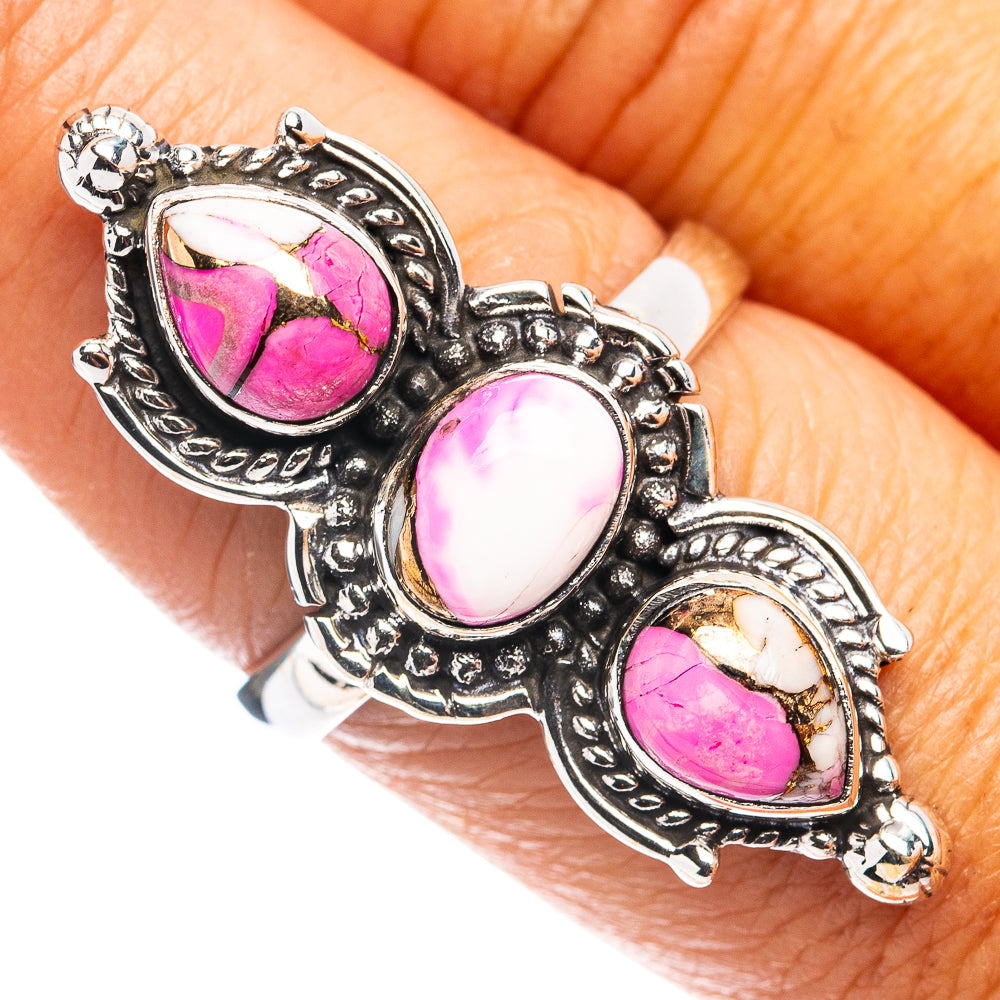 Cotton Candy Turquoise Ring Size 8.25 (.925 Sterling Silver)