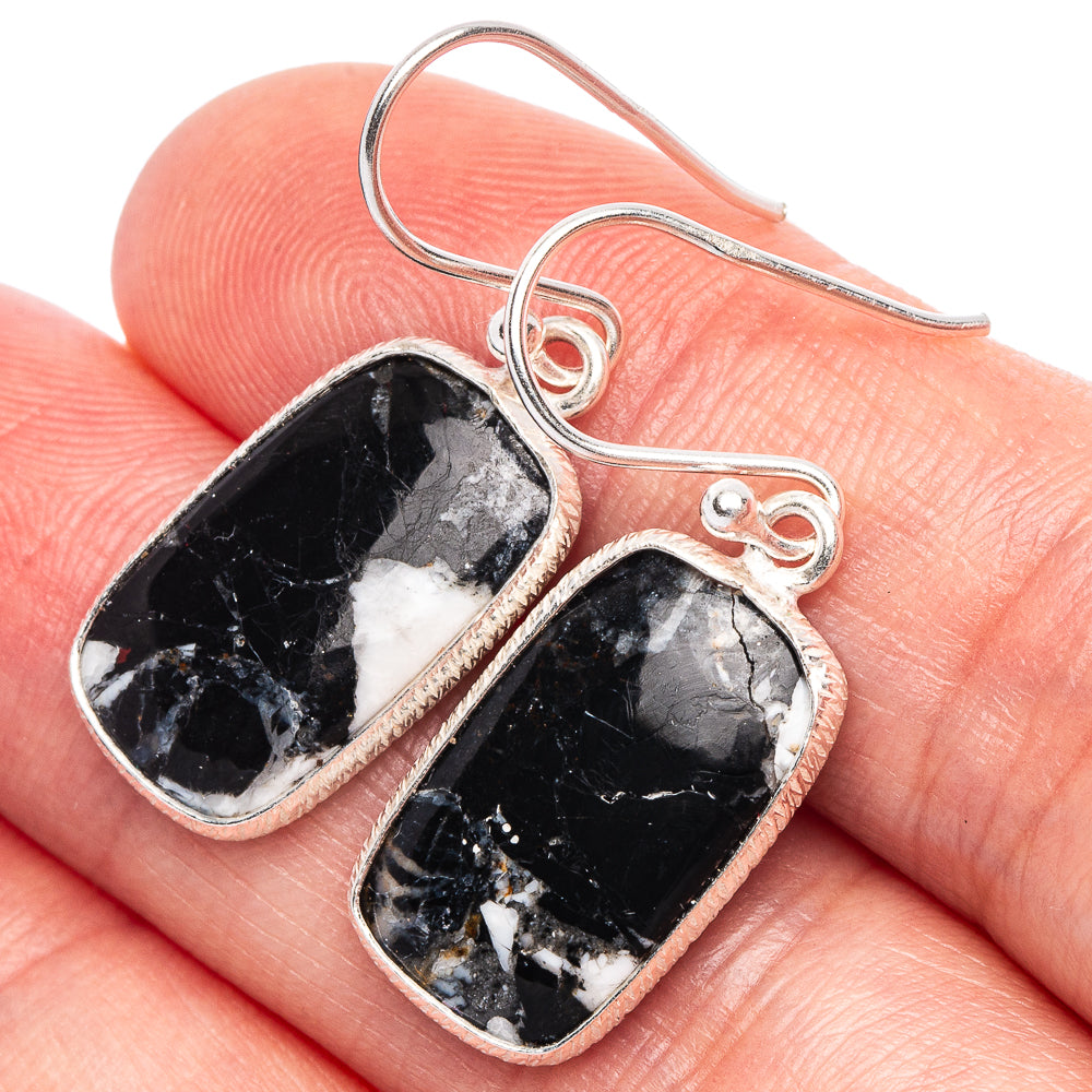 Zebra Jasper Earrings 1 3/8" (925 Sterling Silver) E1891